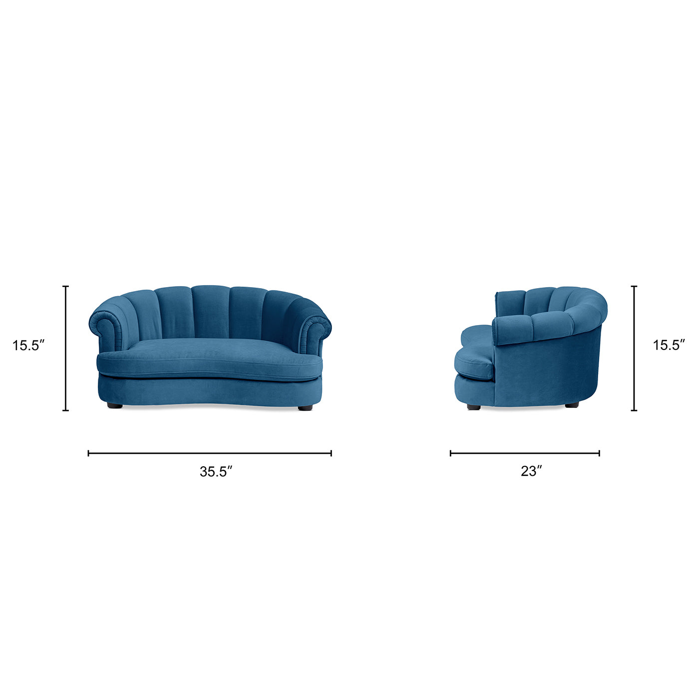 Halle 35.5" Rolled Arm Channel-Tufted Dog Sofa Bed