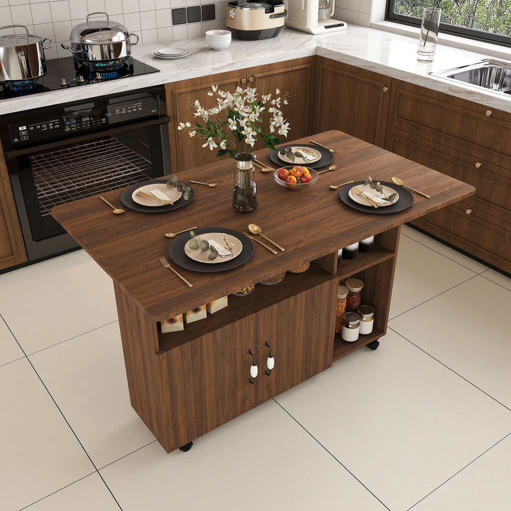 Multi-Functional Folding Table with Storage Shelves
