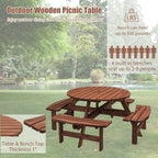 8 Person Wooden Picnic Table