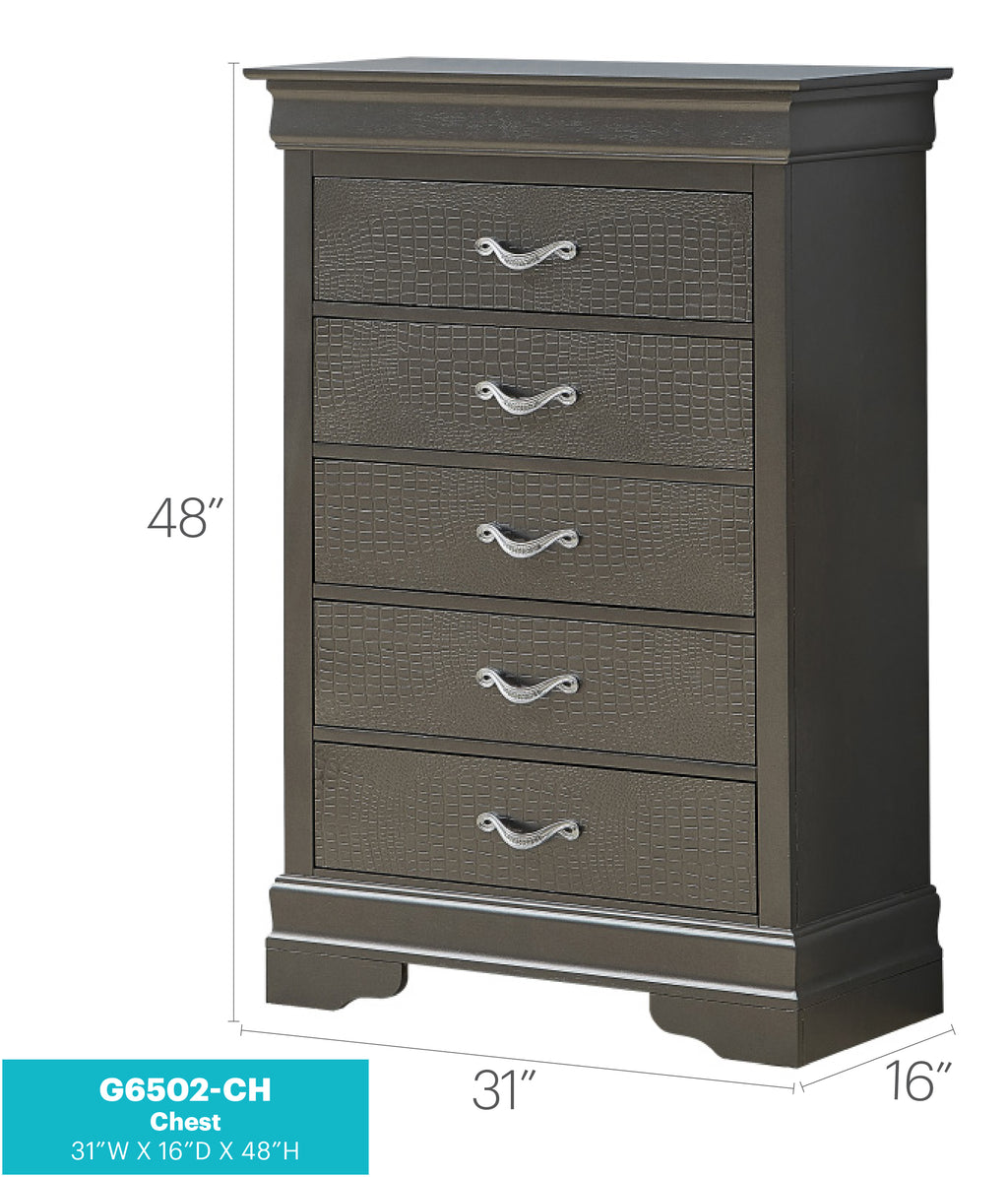 Sleek Transitional Metal Dresser