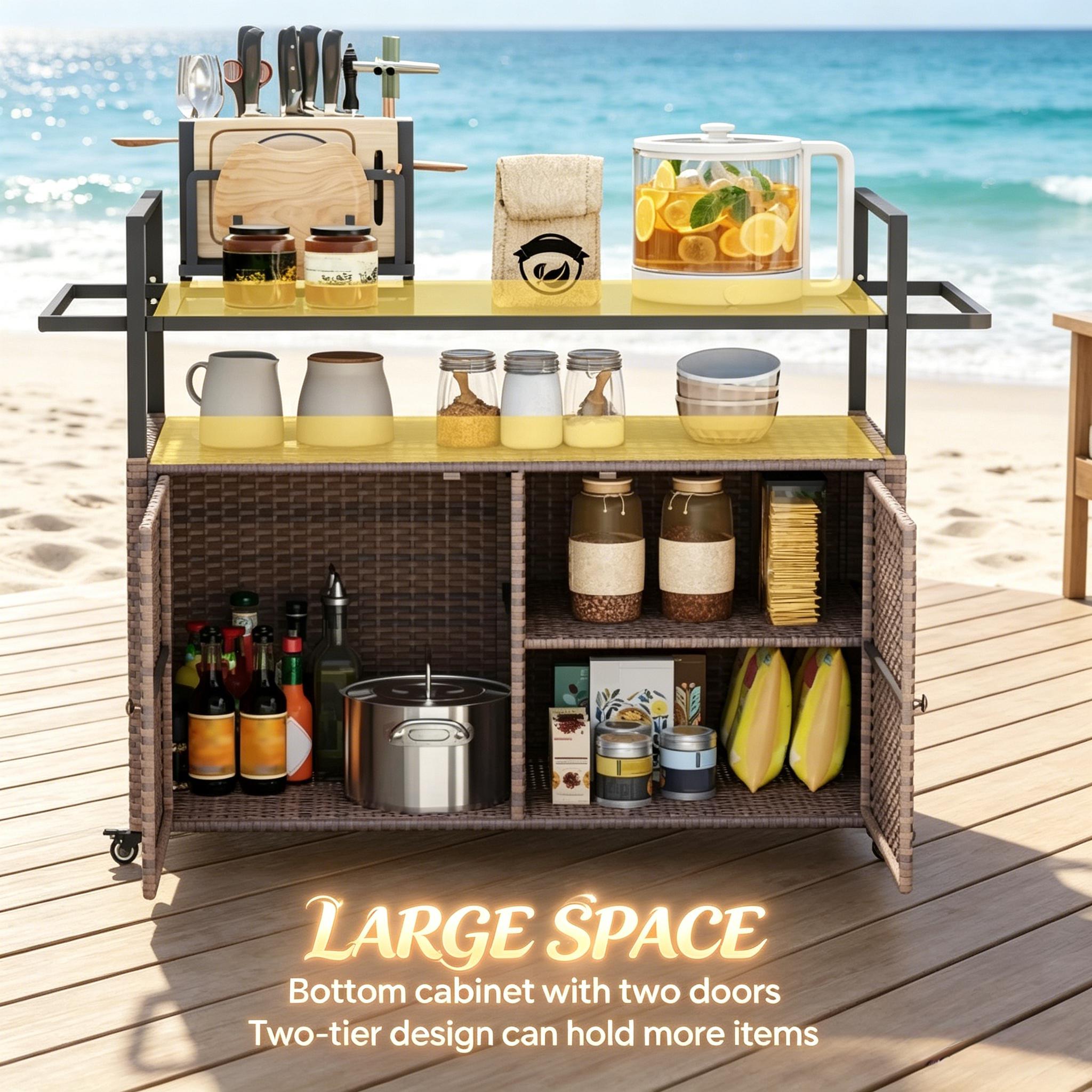 Rattan Storage Cart