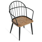 Indoor Dining Chair With Metal Legs (Set of 2), Light Birch