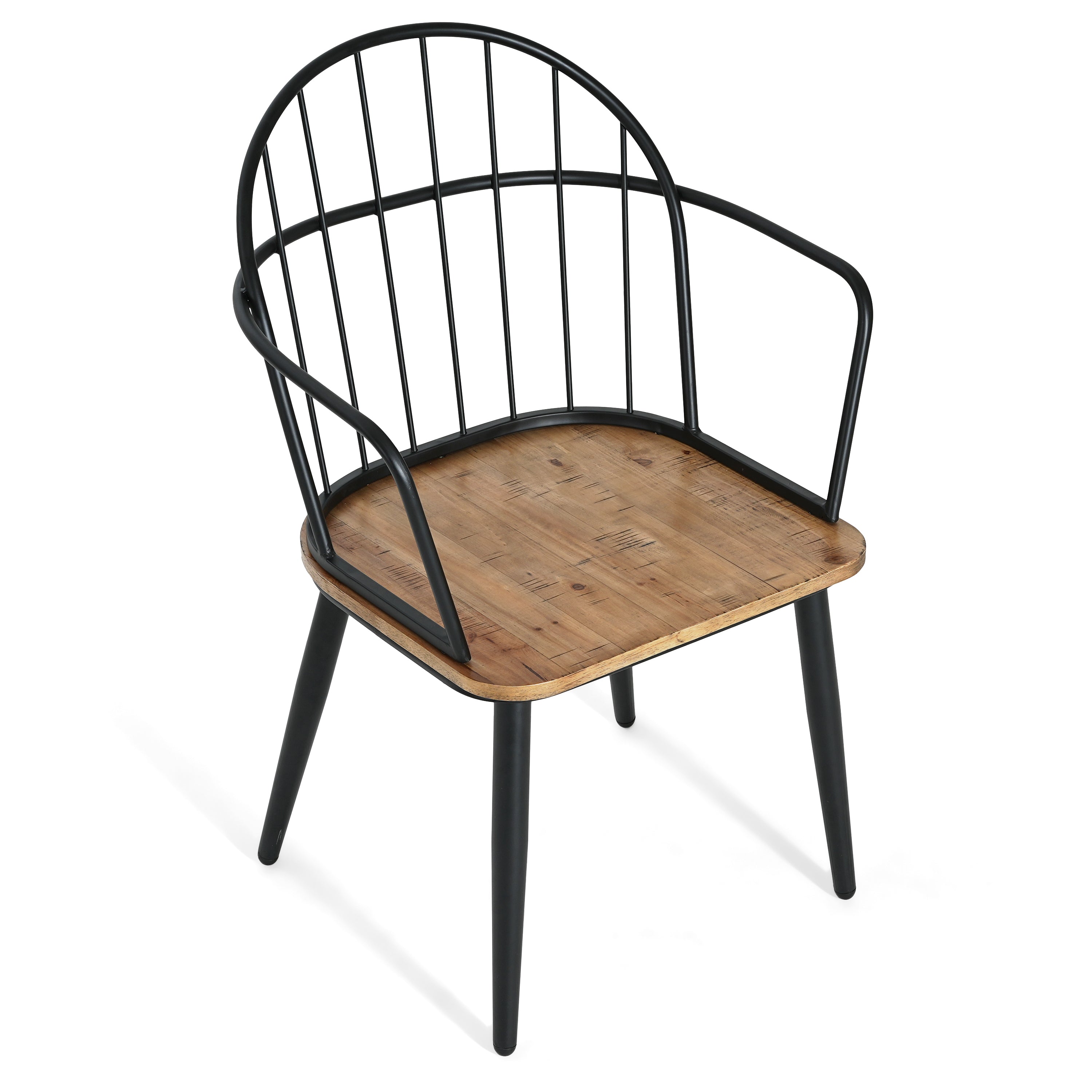 Indoor Dining Chair With Metal Legs (Set of 2), Light Birch