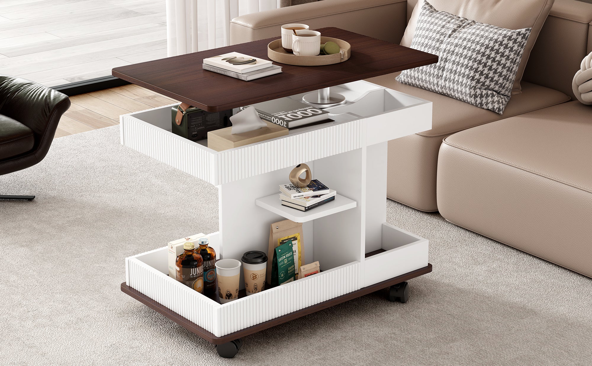 U-Can Adjustable End Table with Wheels