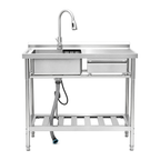 Stainless Steel Utility Sink, Freestanding Sink 3