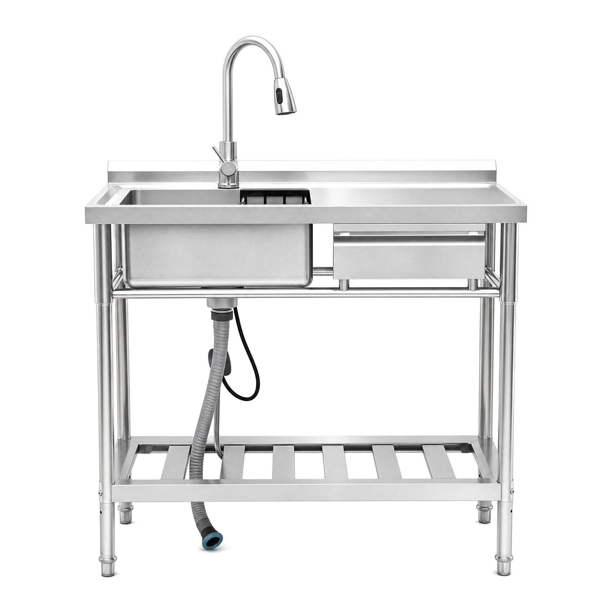Stainless Steel Utility Sink, Freestanding Sink 3