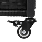 K&K 52.8"W Wicker Outdoor Grill Cart