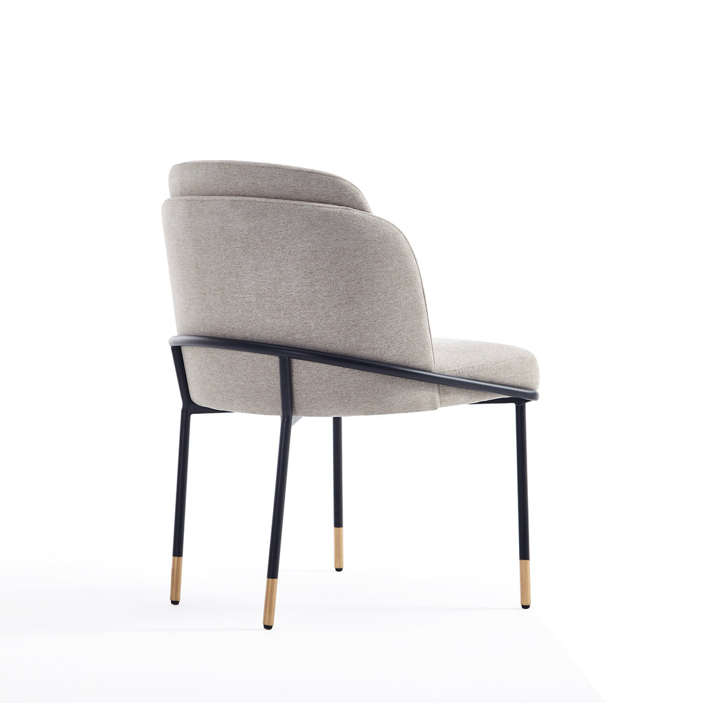 Flor Metal Twill Weave Dining Chair in Wheat