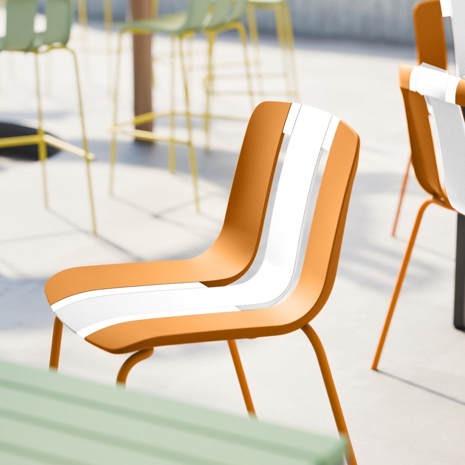 Summer 4-Pack Modern Striped Color Block Chairs