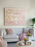 59.1x47.2" Hand-Painted Cherry Blossom Canvas Art
