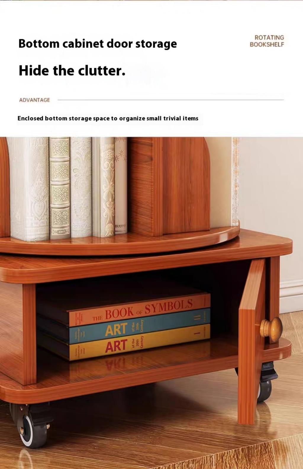 Upgraded Rotating Bookshelf - 360° Display Corner Rack