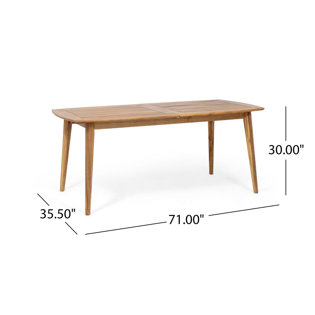 Outdoor Acacia Wood Expandable Dining Table in Teak