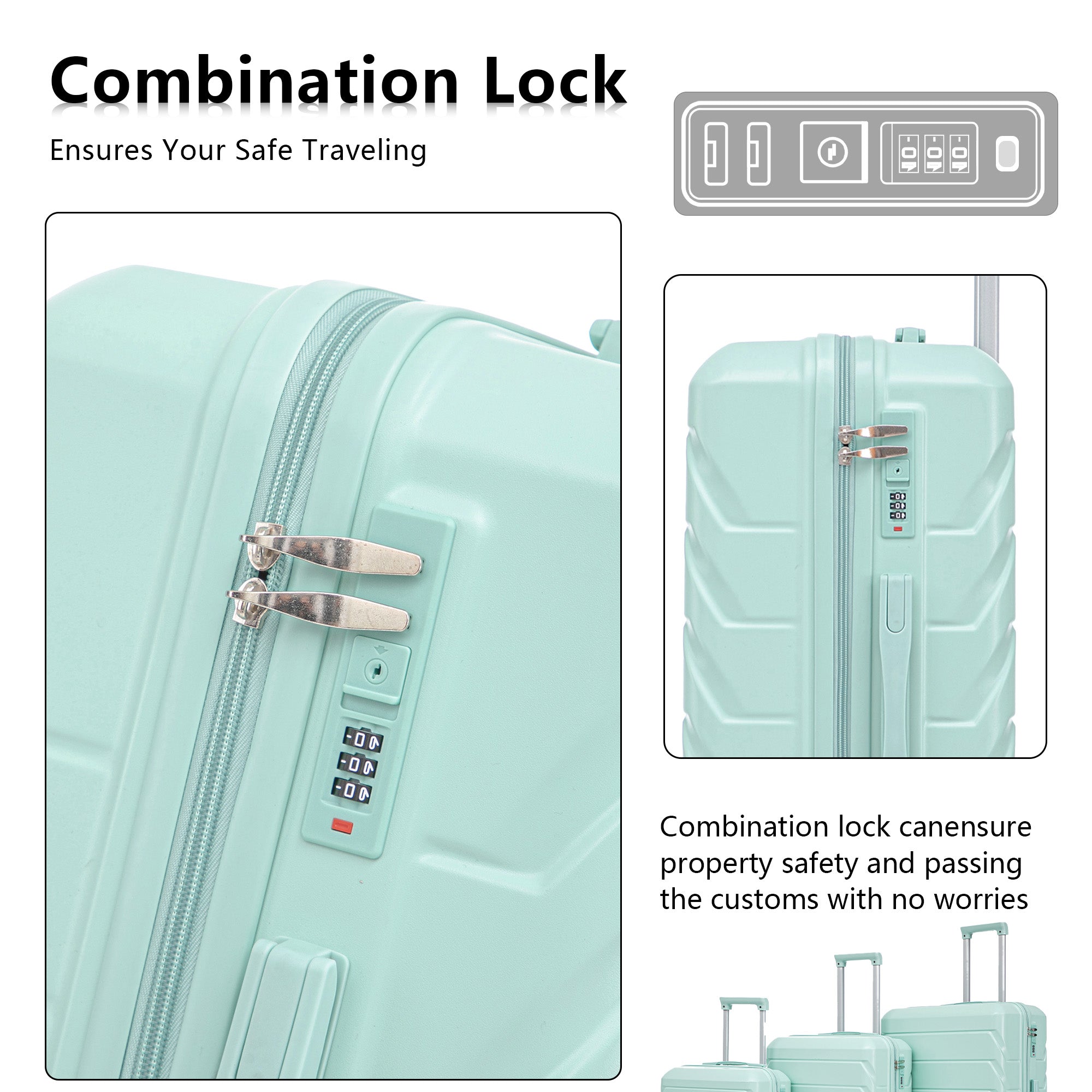 Hifine Tourist 3 Pcs Spinner Wheel Luggage Set