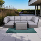 Fully Assembled 4-Person Outdoor Wicker Sectional Set with Cushions