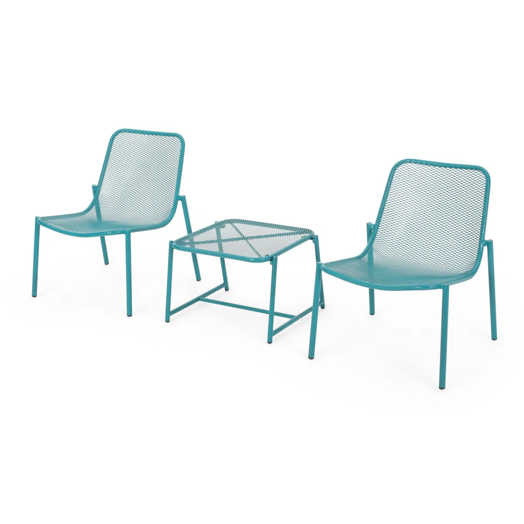 Kincaid Outdoor 3-Piece Conversation Set with Iron Frame