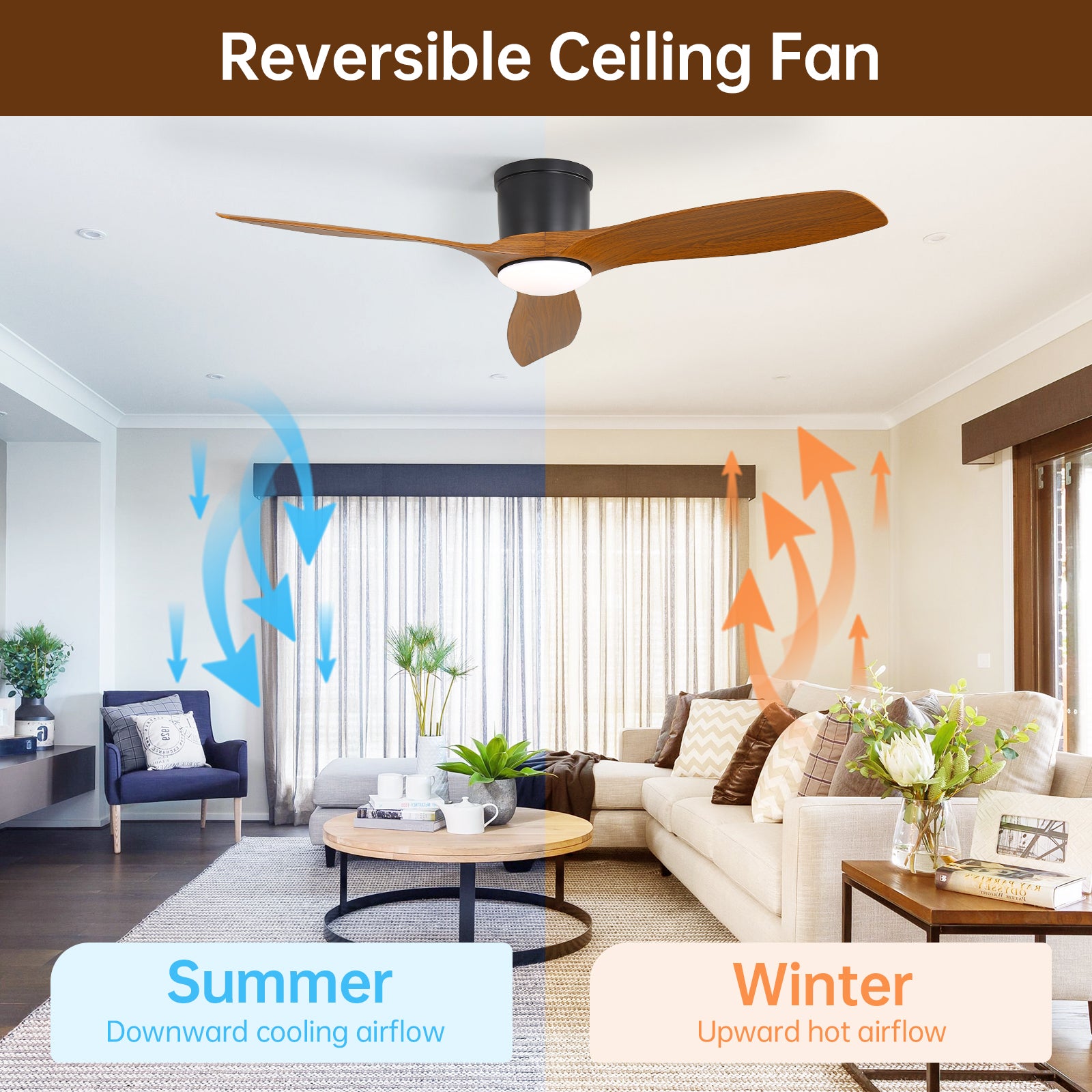 52-Inch Smart Ceiling Fan With Light and Remote Control