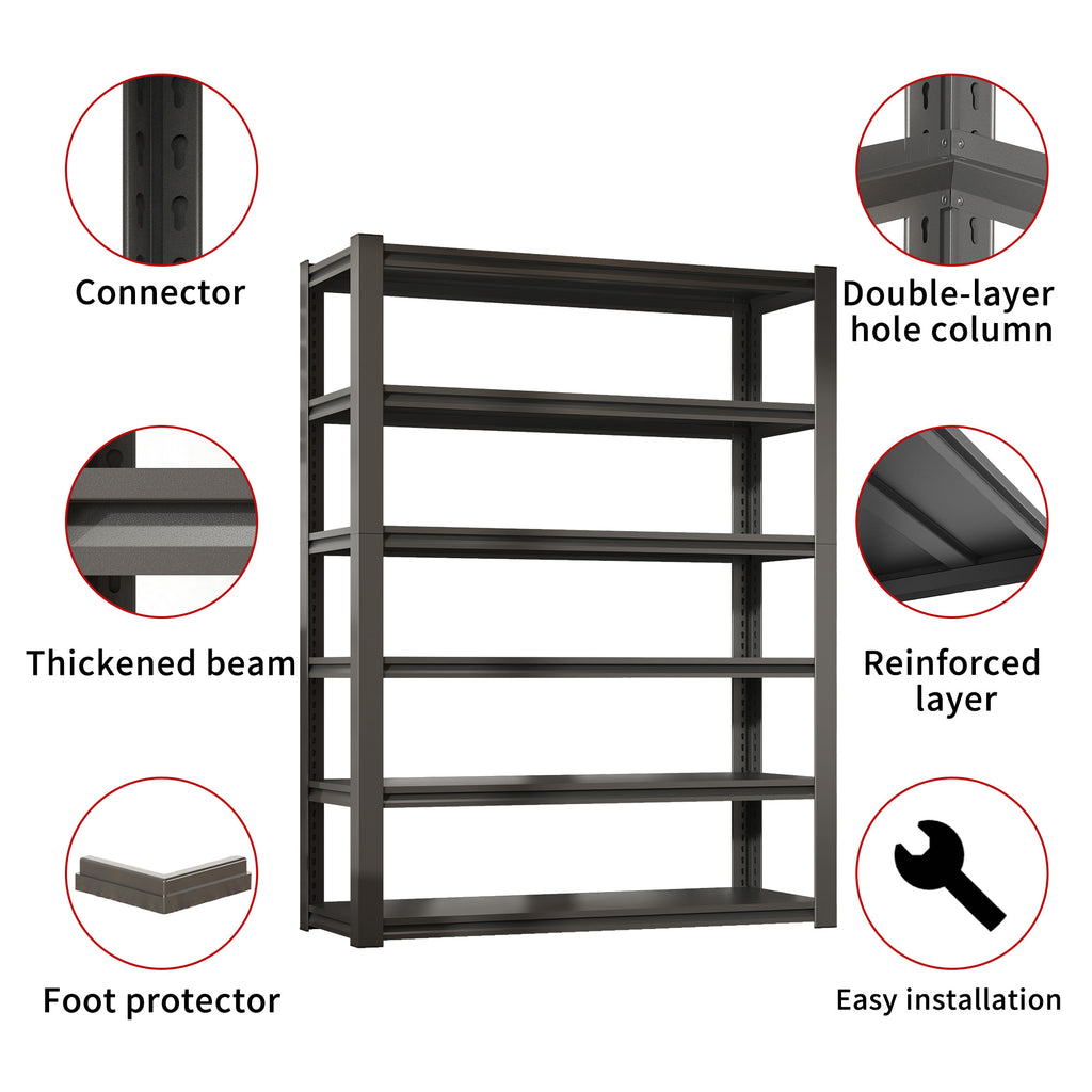82"H 6 Tier Metal Shelves for Storage Garage Shelving