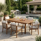 7 Pieces Acacia Wood Outdoor Dining Set