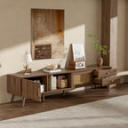 Modern Rattan Doors TV Stand for TVs up to 85 Inches