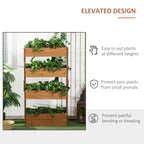 Outsunny Vertical Garden Planter, Wooden 4 Tier Planter Box