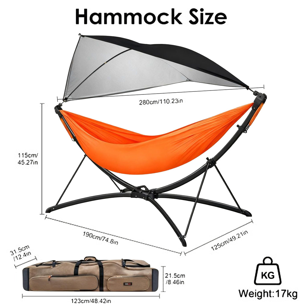 Portable Outdoor Garden Hammock with Quick-Fold Stand