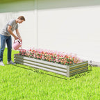 Outsunny 95" Galvanized Raised Garden Bed