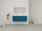48" Wall Mounted Bathroom Vanity with Resin Double Sink