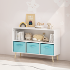 Kids Bookcase with Collapsible Fabric Drawers