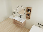 36" Wall-Mounted Bathroom Vanity With Sink and Storage Rack