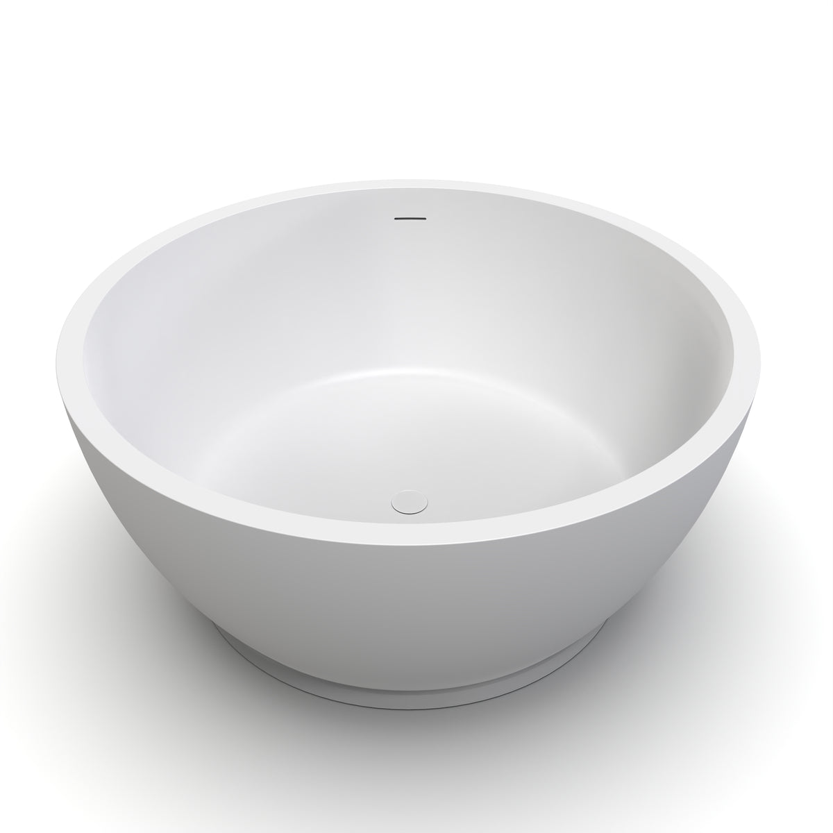 52.7 Inch Round Freestanding Solid Surface Soaking Bathtub