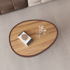 Coffee Color Sintered Stone Top Goose Egg Shaped Table