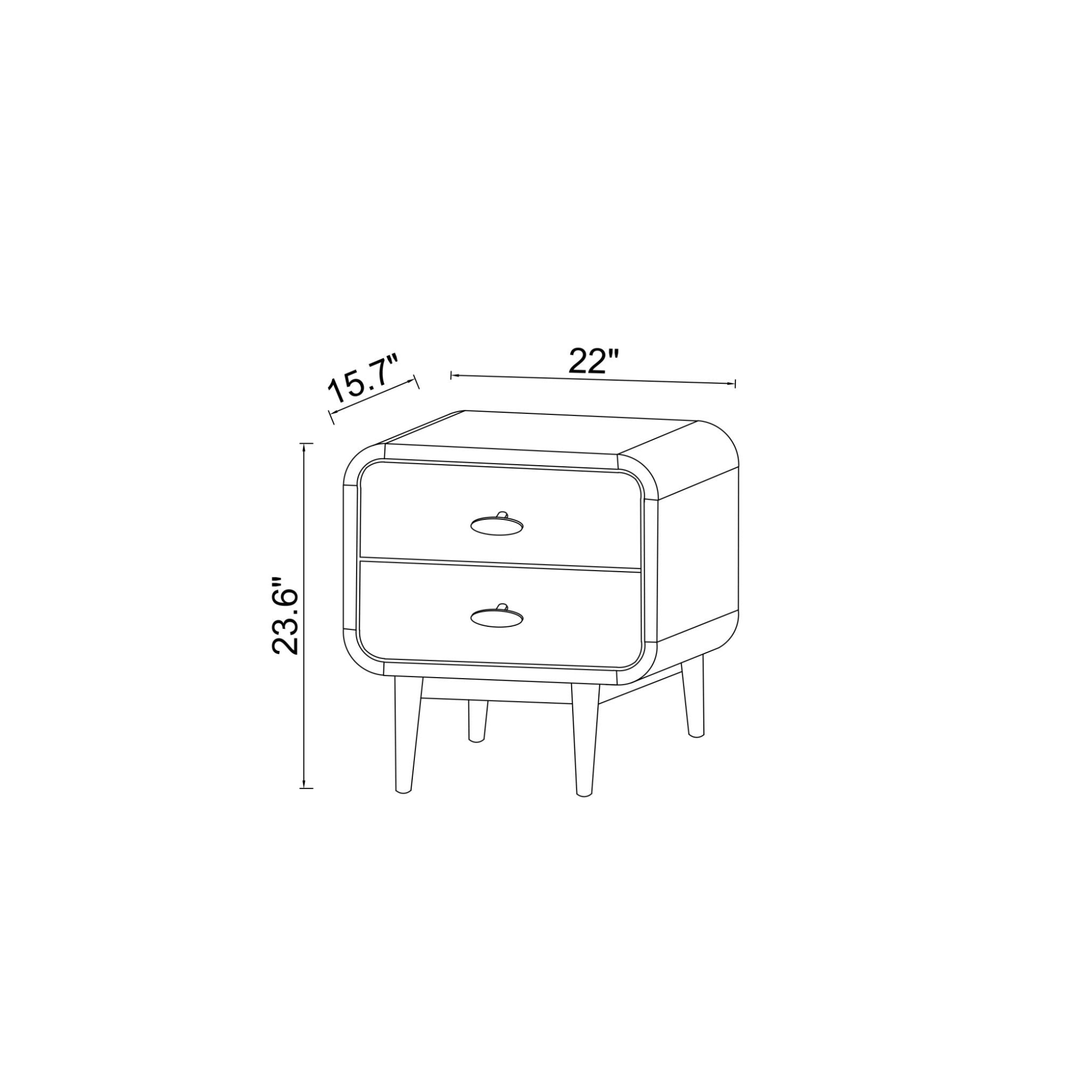 Alexa Mid Century Modern Style Night Stand