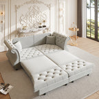 83.8" Oversized Chesterfield Pull Out Sofa Bed