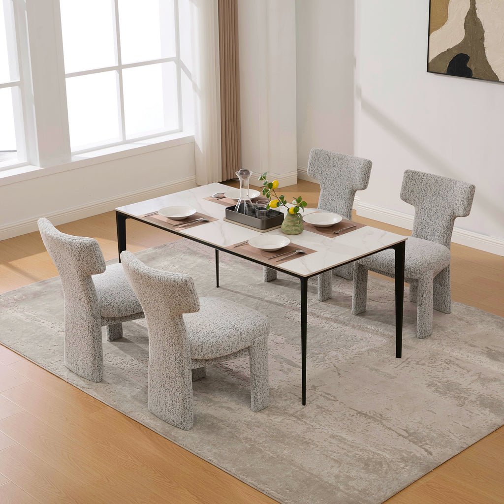 Modern Upholstered Chenille Dining Chair Set of 4