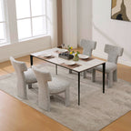 Modern Upholstered Chenille Dining Chair Set of 4