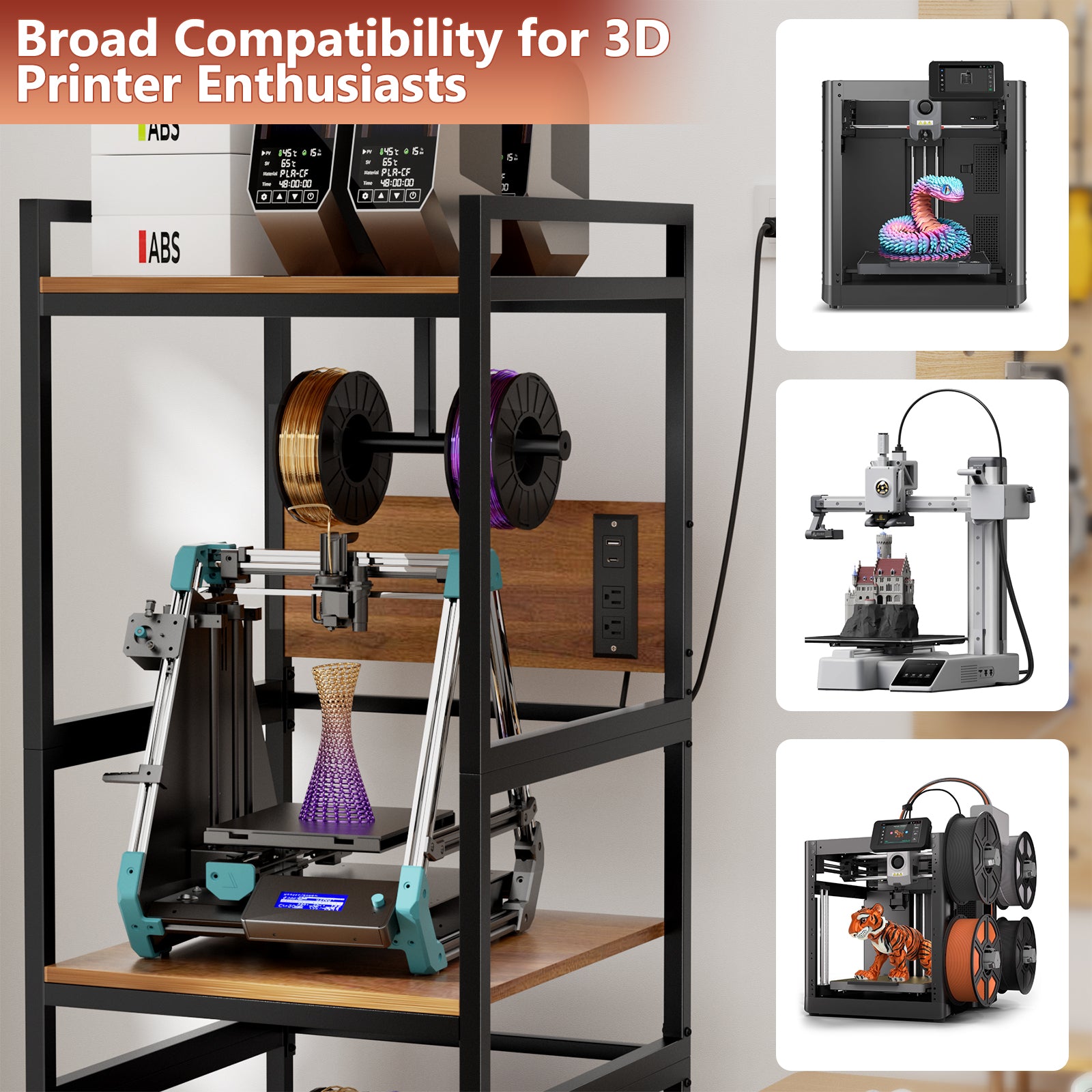 3D Printer Stand with Filament Storage