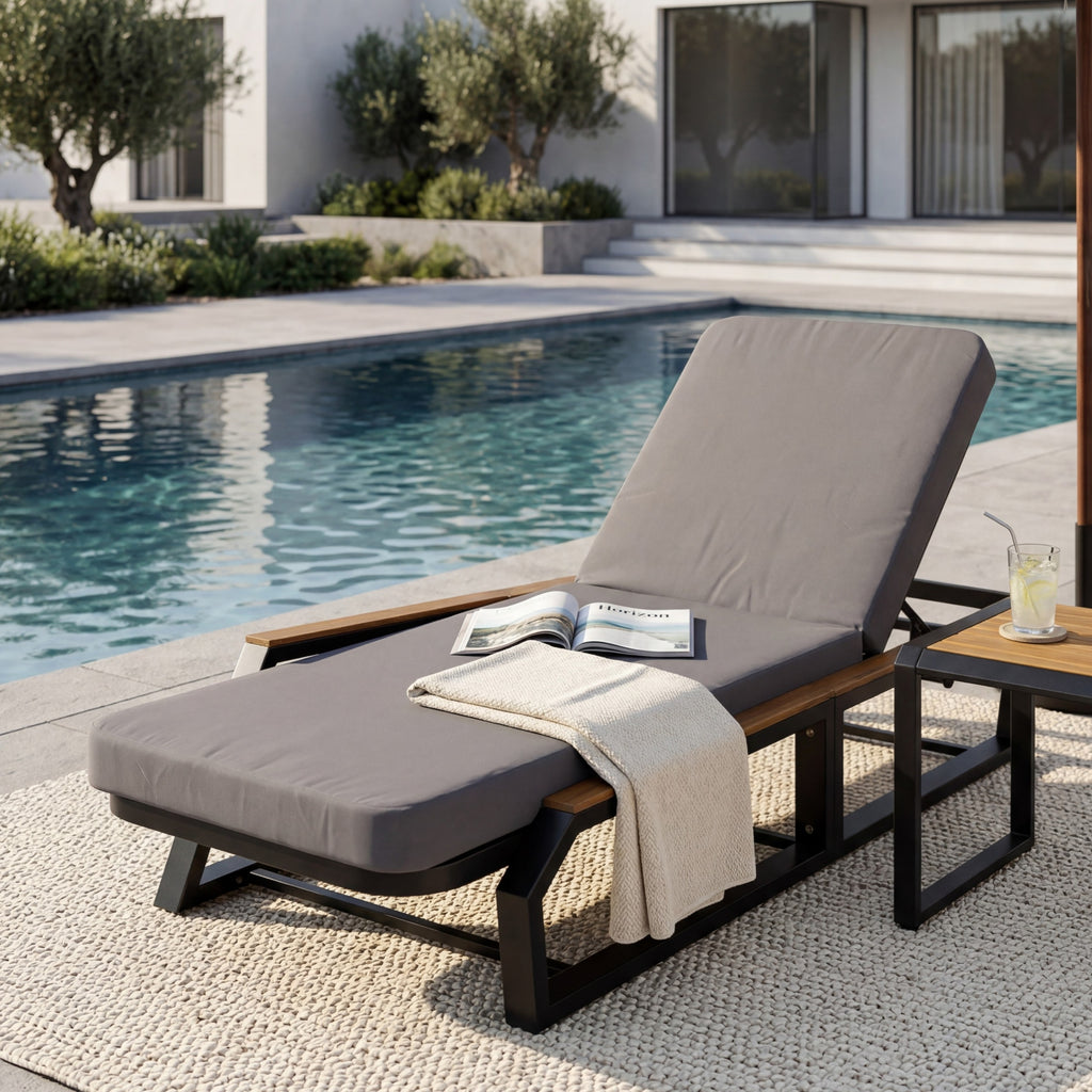 Adjustable 5-Position Outdoor Chaise Lounge