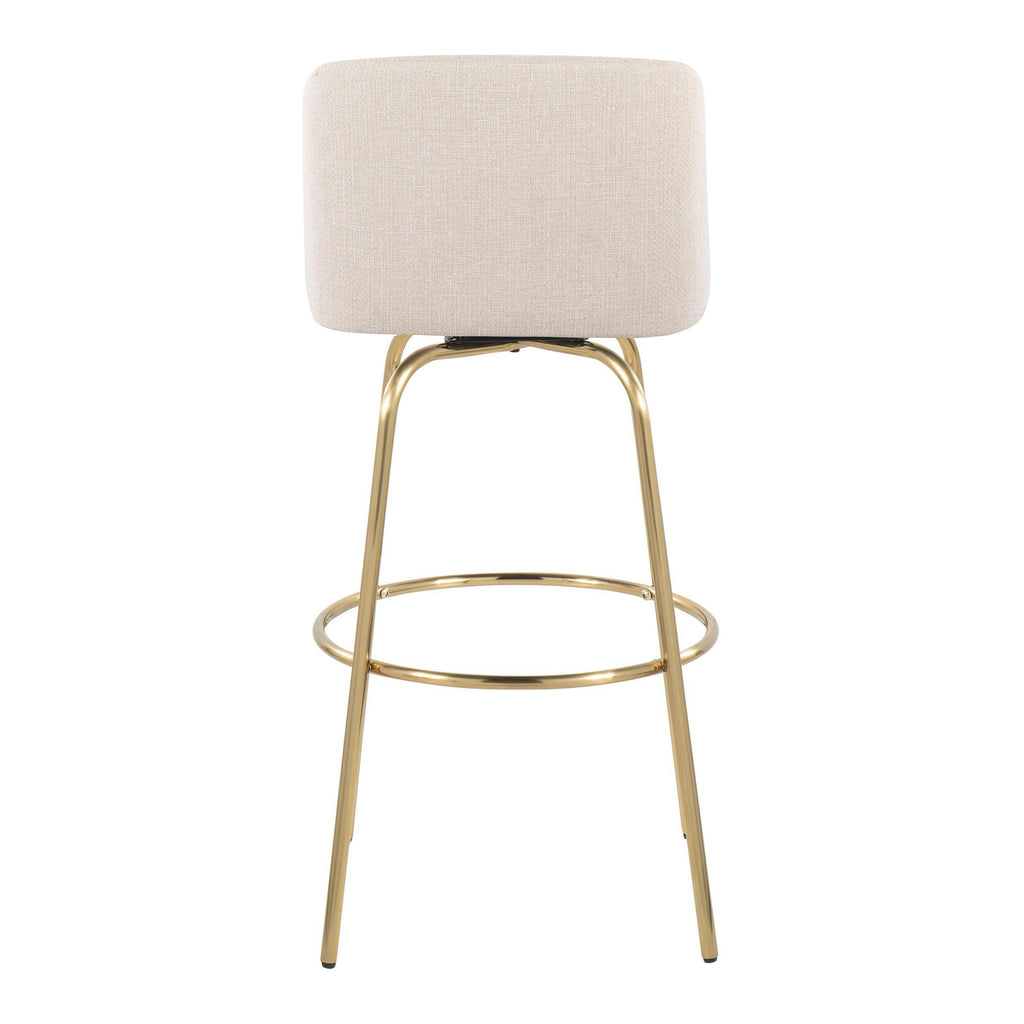 30" Contemporary Fixed Height Barstool with Swivel