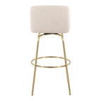 30" Contemporary Fixed Height Barstool with Swivel