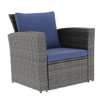 4-Piece Wicker Patio Conversation Set with Glass Table