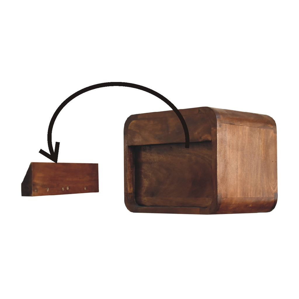 Solid Wood Floating Mini Nightstand - 2 Drawers