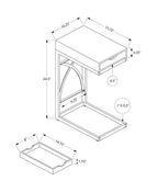C-Shaped Accent Table with Storage Drawer
