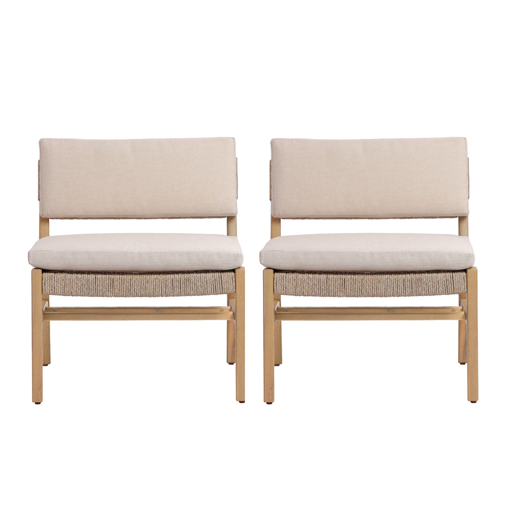OMI Lounge Chair Acacia and Rope Design