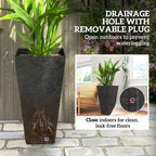 Outsunny 28" Tall Planters - Set of 3 Plastic Flower Pots