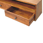 Solid Wood Lunar Wall-Mounted Media Unit, 2 Drawers, Chestnut