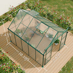 8x10FT Double Door Polycarbonate Greenhouse