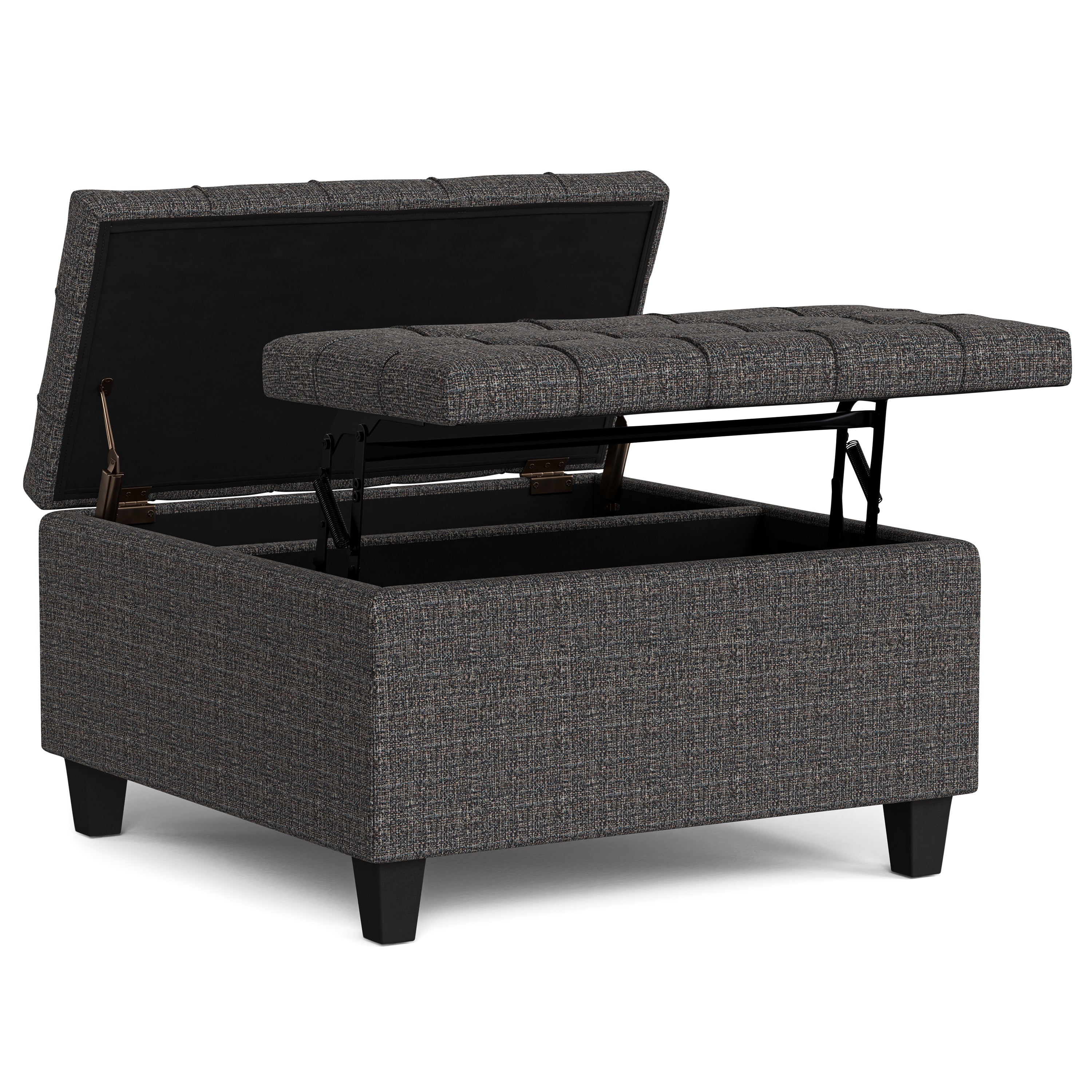Harrison 30 Inch Wide Small Square Coffee Table Storage Ottoman