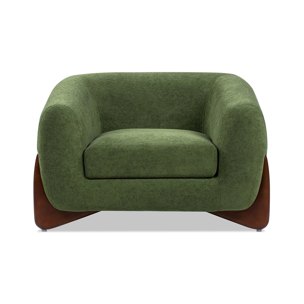 Alpine 44-Inch Sherpa Arm Chair, Moss
