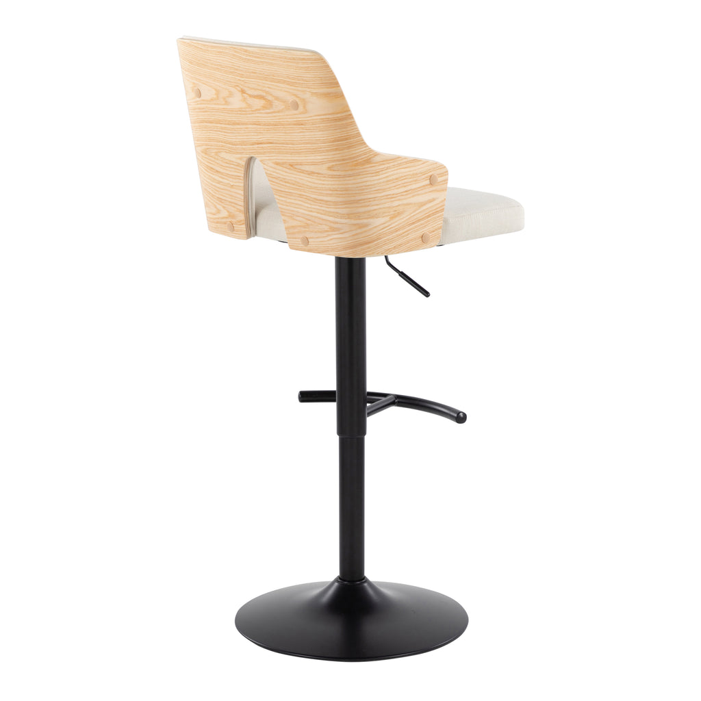 Contemporary Adjustable Barstool with Swivel