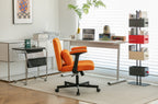 Orange Velvet Criss Cross Armrest Office Chair with Wheels
